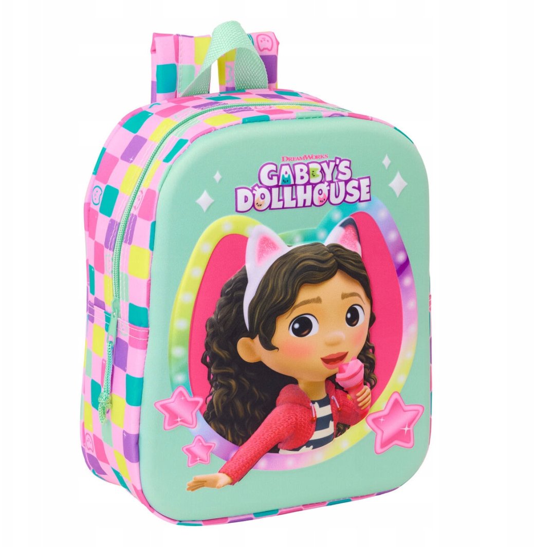 Plecak przedszkolny do przedszkola plecaczek Koci Domek Gabi różowy 3D 1