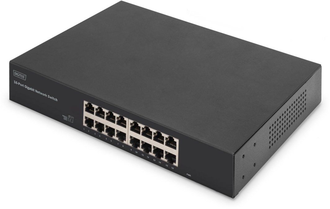 Digitus 16-portowy przełącznik gigabitowy, 19 cali, niezarządzalny 1