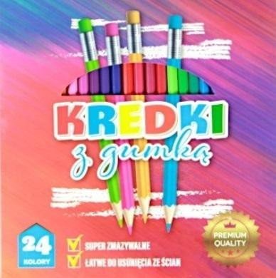 Kredki ołówkowe z gumką 24 kolory 1