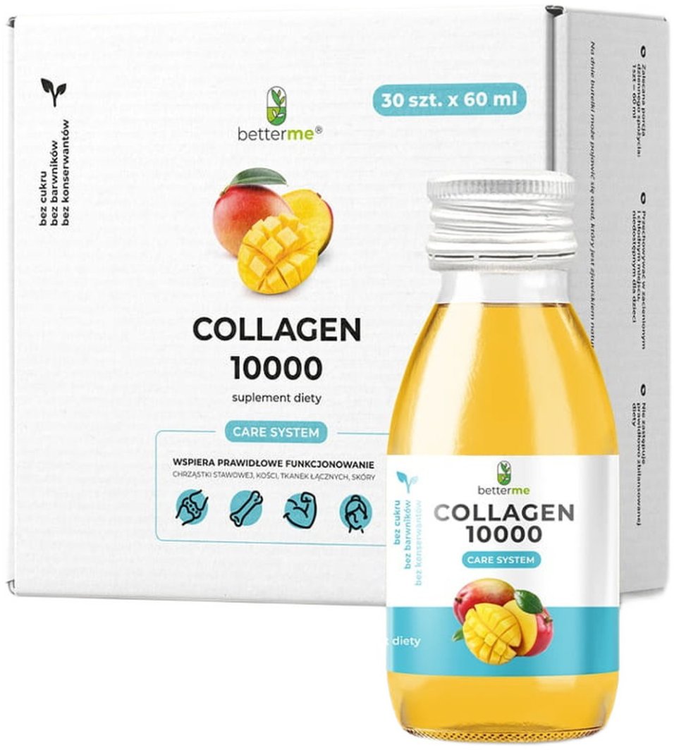 BETTERME_Collagen 10000 Care System kolagen rybi do picia suplement diety Mango 30x60ml 1