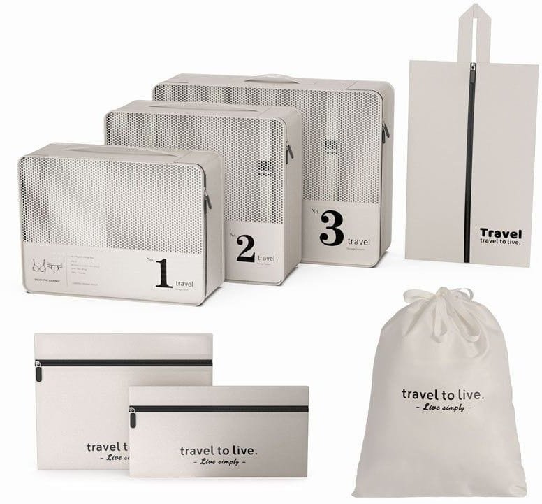 Zestaw podróżny 7 szt kosmetyczek saszetek organizerów KS142K 1