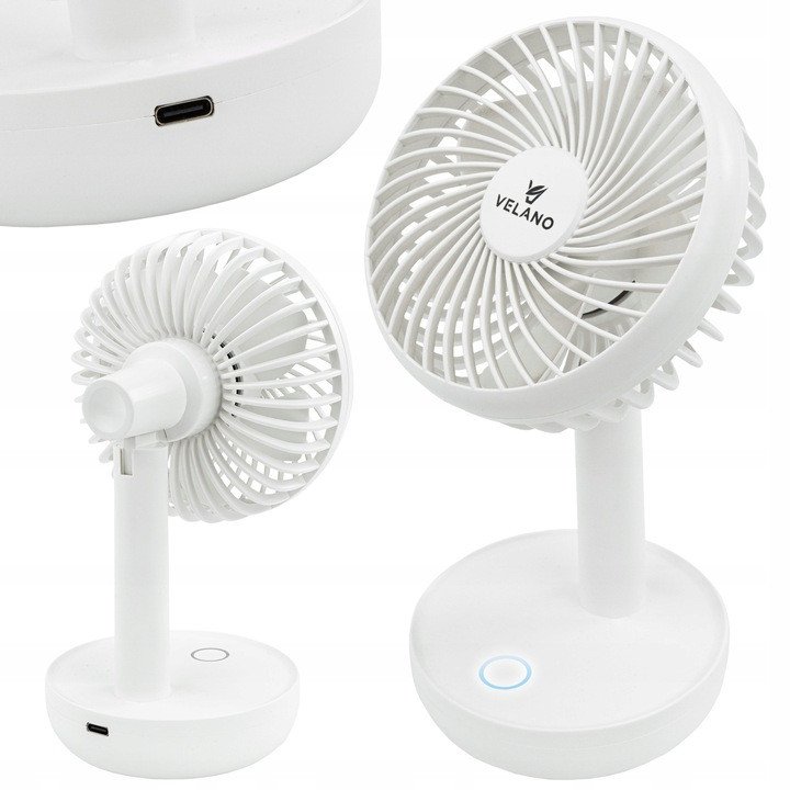 WENTYLATOR BIURKOWY AKUMULATOROWY WIATRAK BEZPRZEWODOWY STOŁOWY MAŁY CICHY 1