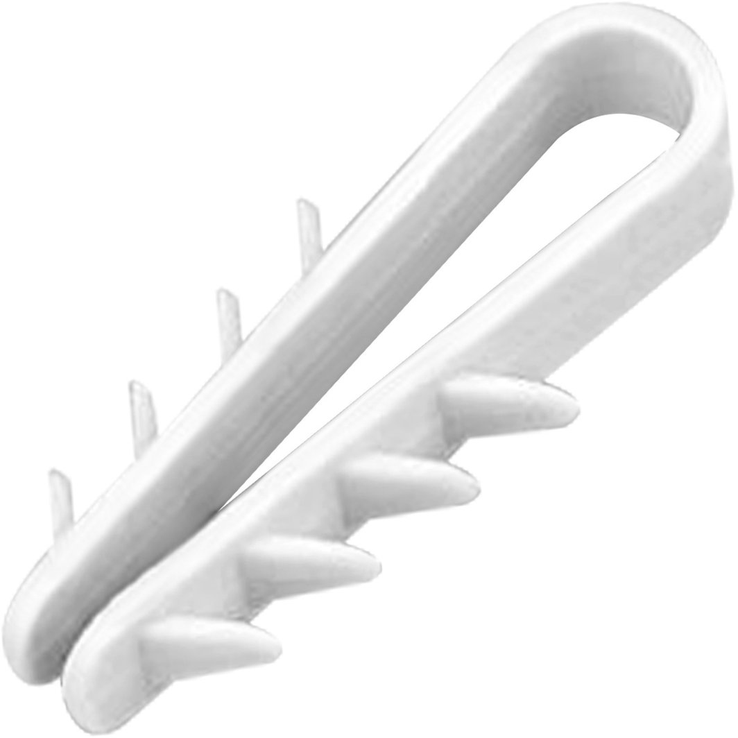 Uchwyt kablowy wbijany, przewód okrągły ? 8mm, biały, 20 szt.