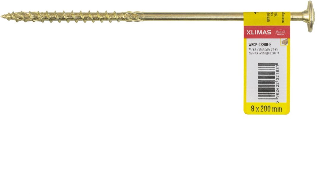 WOOD SCREWS TORXWKCP 8.0X200 1PCS