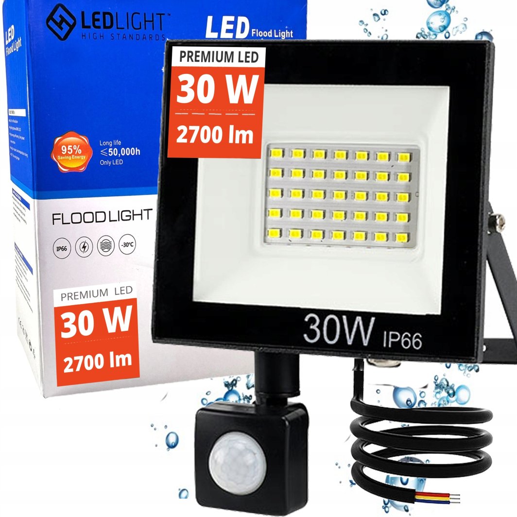 HALOGEN Naświetlacz LED SLIM CZUJNIK RUCHU zmierzchu reflektor z czujnikiem 1