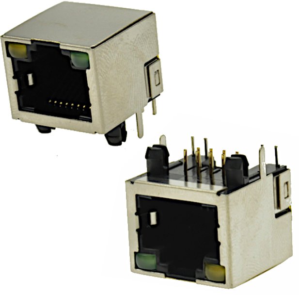 Gniazdo RJ45 8p8c poziome ekranowane z diodami 8 pin 1