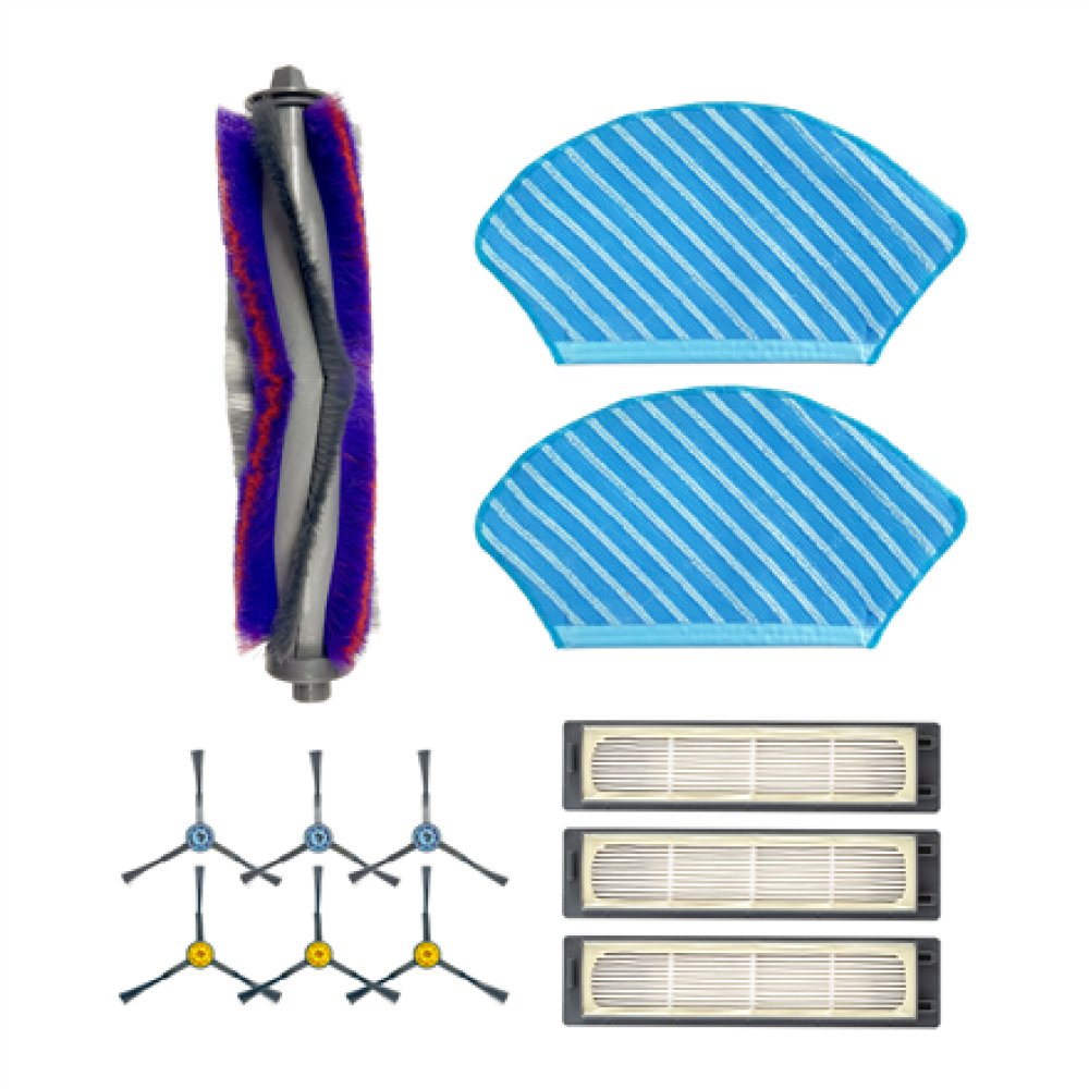 Midea Spare Parts Kit: Side Brush×6pcs, Main Brush×1pc, HEPA Filter×3pcs, Mopping Cloth×2pcs for M7 | Midea 1