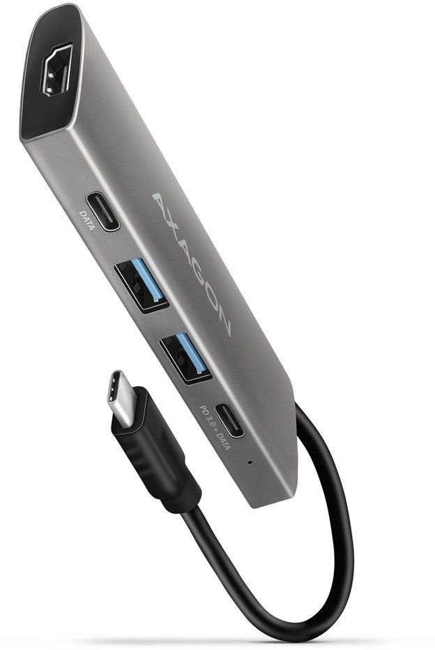 AXAGON HMC-5G21 Wieloportowy hub USB 5in1, 10Gbps, 2x USB-A + 2x USB-C + HDMI 4K/30Hz, PD 60W, 13cm USB-C kabel 1