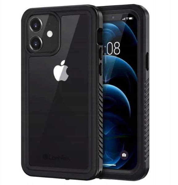 Etui Supero wodoodporne FS do iPhone 12, czarno-szare 1