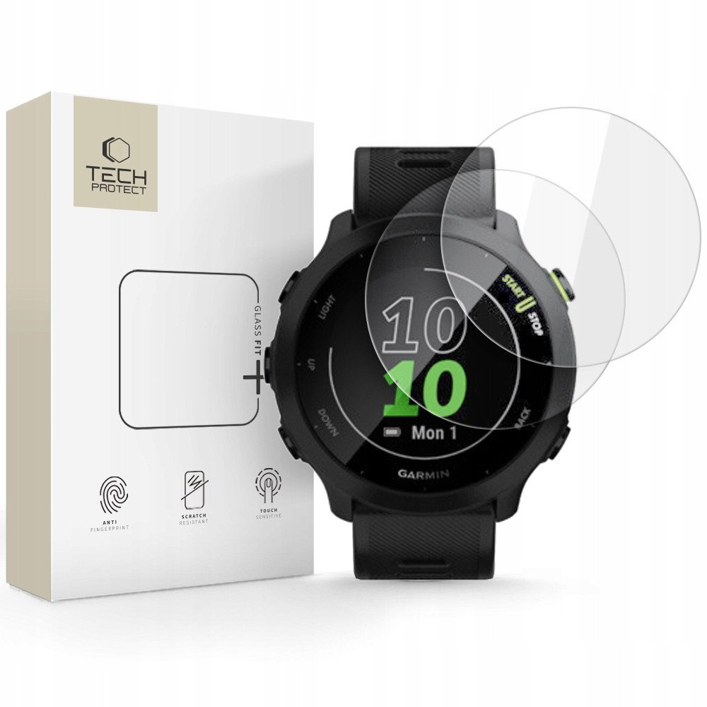 SZKŁO HARTOWANE TECH-PROTECT GLASS FIT+ 2-PACK GARMIN FORERUNNER 55 CLEAR 1