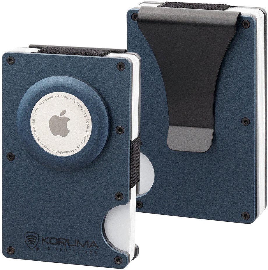 Aluminiowe etui na karty z miejscem na AirTag od Apple (niebieski) Uniwersalny 1