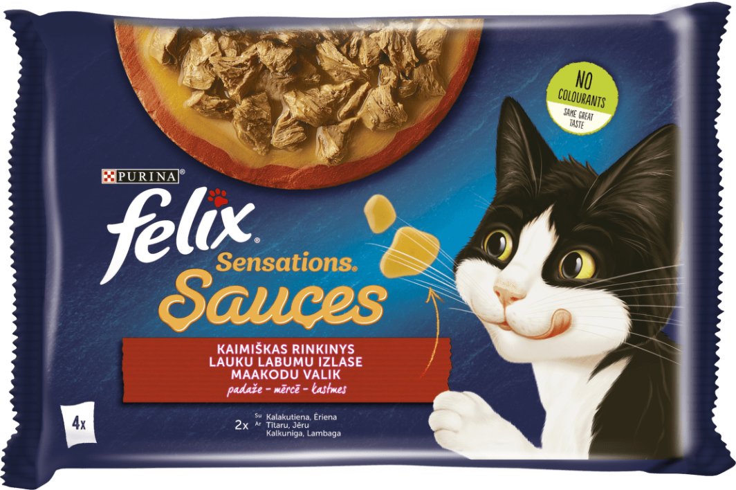 FOOD CAT FELIXSENSATIONS WITH SAUCE 4X85 1