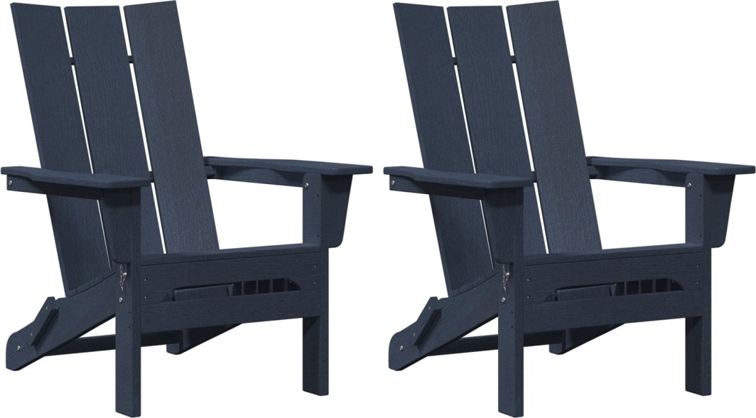 Krzesła składane vidaXL Adirondack 2 szt. Granatowe 74.5x80.5x90 cm HDPE, Składane krzesło vidaXL Adirondack Granatowe 74.5x80.5x90 cm HDPE 1