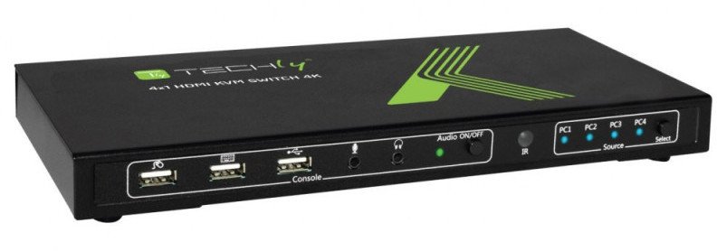 Przełącznik Techly 4-portowy przełšcznik KVM HDMI/USB 4x1 z audio (028702) - AVTEYVS00028702 1