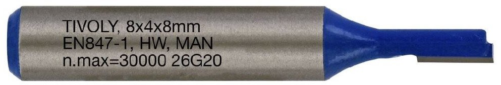 Straight slot cutter, 4x8 mm, 8mm shank 1