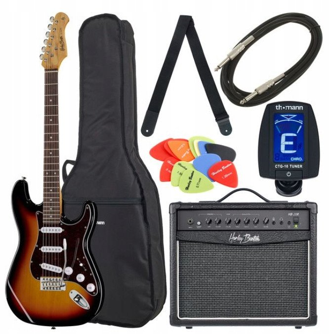 Harley Benton ST-62SB Vintage Bundle 1 Zestaw gitarowy z piecem i pokrowcem 1