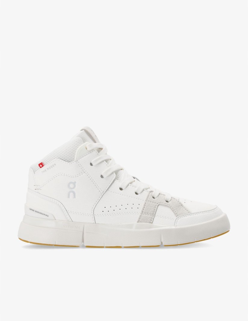 Buty lifestyle damskie On Running The Roger Clubhouse Mid - white/sand 1