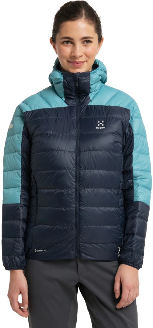 Kurtka damska Haglofs L.I.M Down Hood - tarn blue/frost blue 1