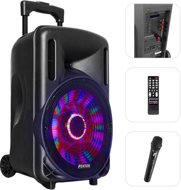 Kolumna mobilna z mikrofonem Fenton FT10LED 10 " 450W bluetooth one size 1