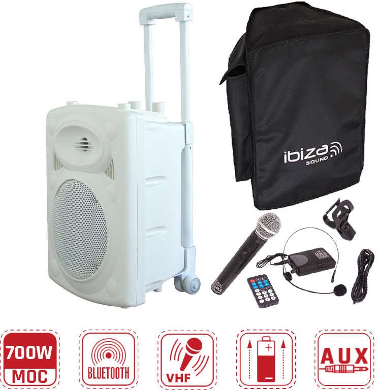 Kolumna mobilna Ibiza PORT12VHF-BT-WH one size 1