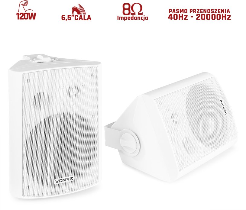 Głośniki Vonyx 6,5'' 2szt 2-drożne 120W one size 1