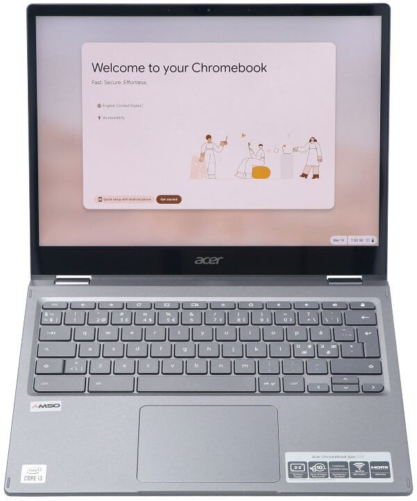 Dotykowy Acer Chromebook Spin 13 CP713 i3-10110U 8GB 64GB 2256x1504 Klasa A- Chrome OS 1