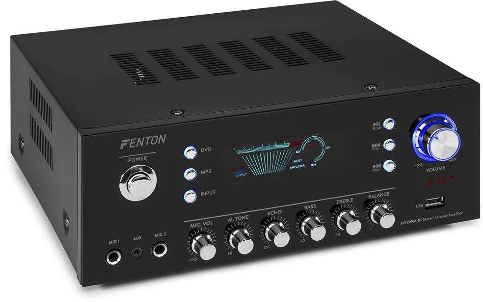 Wzmacniacz stereo Fenton AV120FM-BT 2x 60W z Bluetooth i radiem one size 1