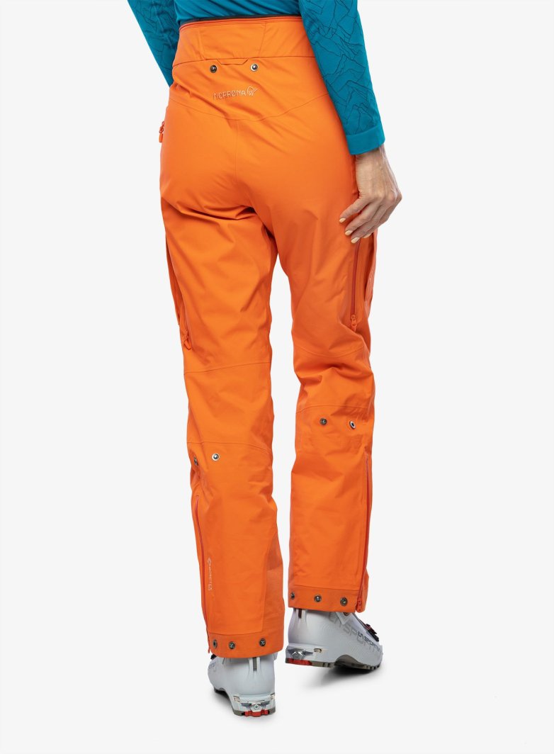 Spodnie skiturowe damskie Norrona Lyngen Gore-Tex Pro Pants - orange alert rozmiar: s 1