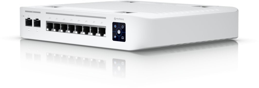 UBIQUITI USW-ENTERPRISE-8-POE UNIFI SWITCH 8x 2.5GB/S RJ45 POE+ 2x 10GB/S SFP+ TOUHSEKRANAS IŠ VISO 120W 1