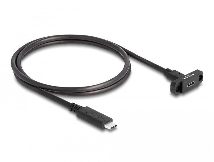 Kabel USB Delock USB-C - USB-C 1 m Czarny (87824)