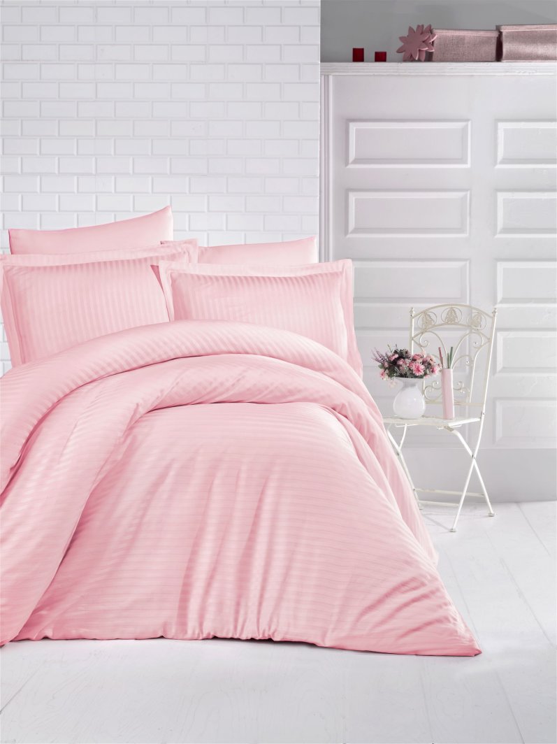 Satin bedding set CREYA, pink, 200x220cm, 2 x 50 x 70cm, 2 x 70 x 70cm, 100% cotton. 1