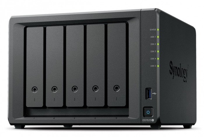 synology Serwer DS1525+ V1500B 2,2Ghz 1x8GB DDR4 2x2,5GbE 3Y 1