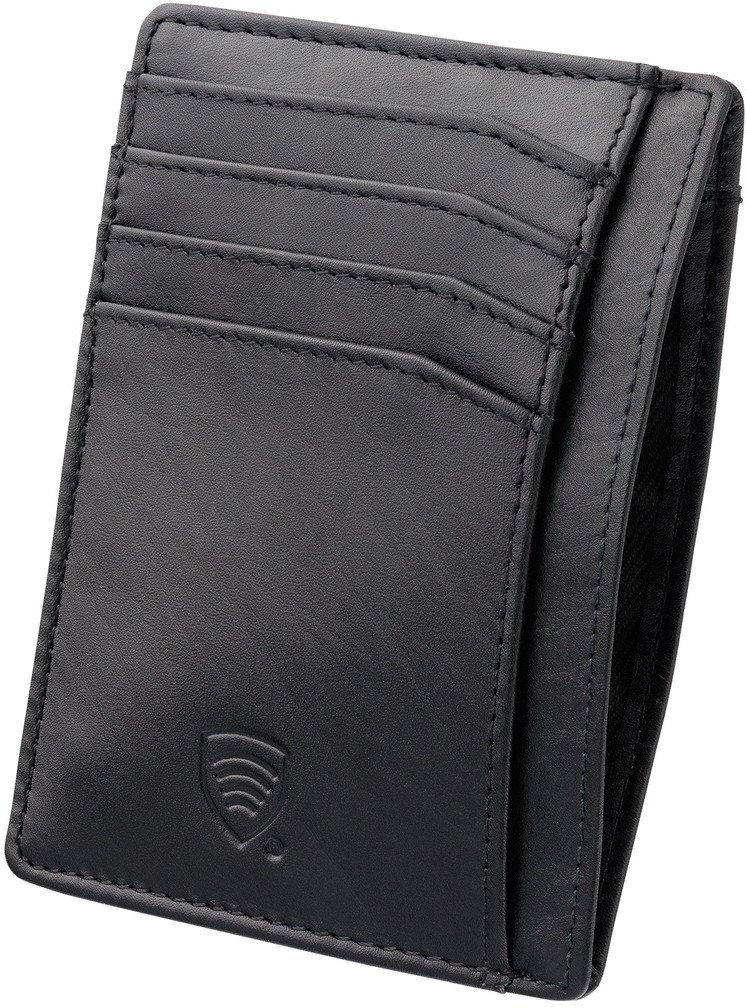 Skórzane etui na karty zbliżeniowe RFID do marynarki (Czarny) Uniwersalny 1