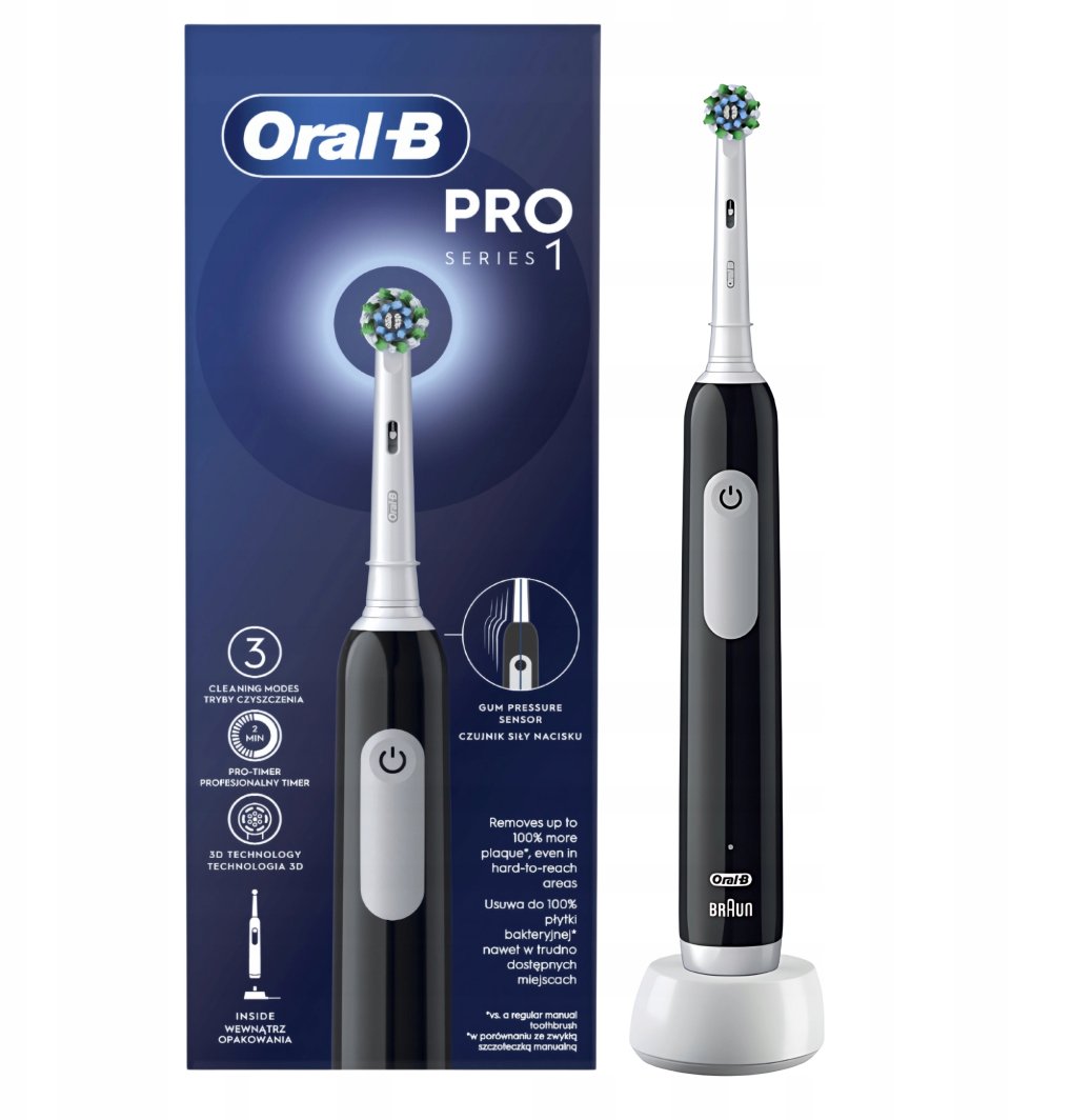 SZCZOTECZKA ELEKTRYCZNA DO ZĘBÓW ORAL-B PRO OBROTOWA CZARNA 1