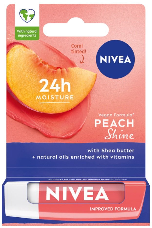 Nivea Pielęgnująca pomadka do ust Peach Shine 4.8g 1