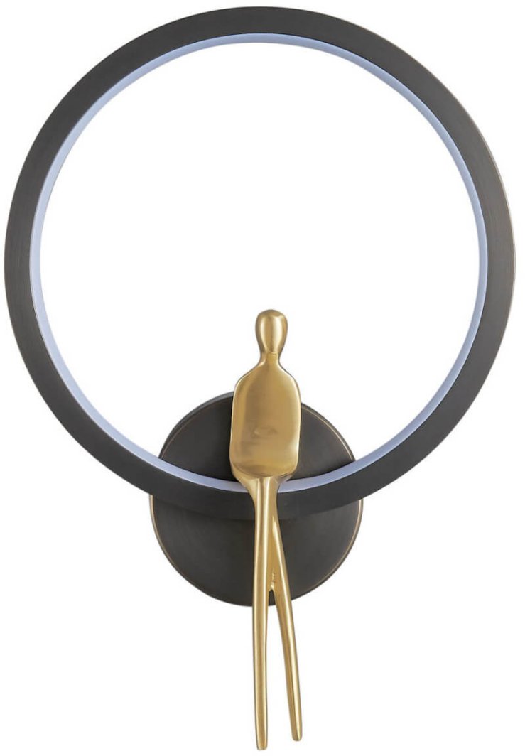 Ścienna lampa ring AMICI ST-B3607 black Step LED 10W 3000K czarny złoty 1