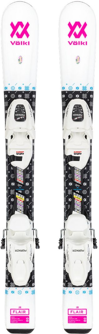 Narty dziecięce VOLKL FLAIR JR + wiązania MARKER VMOTION 4.5 JR z GRIP WALK 80 cm 1