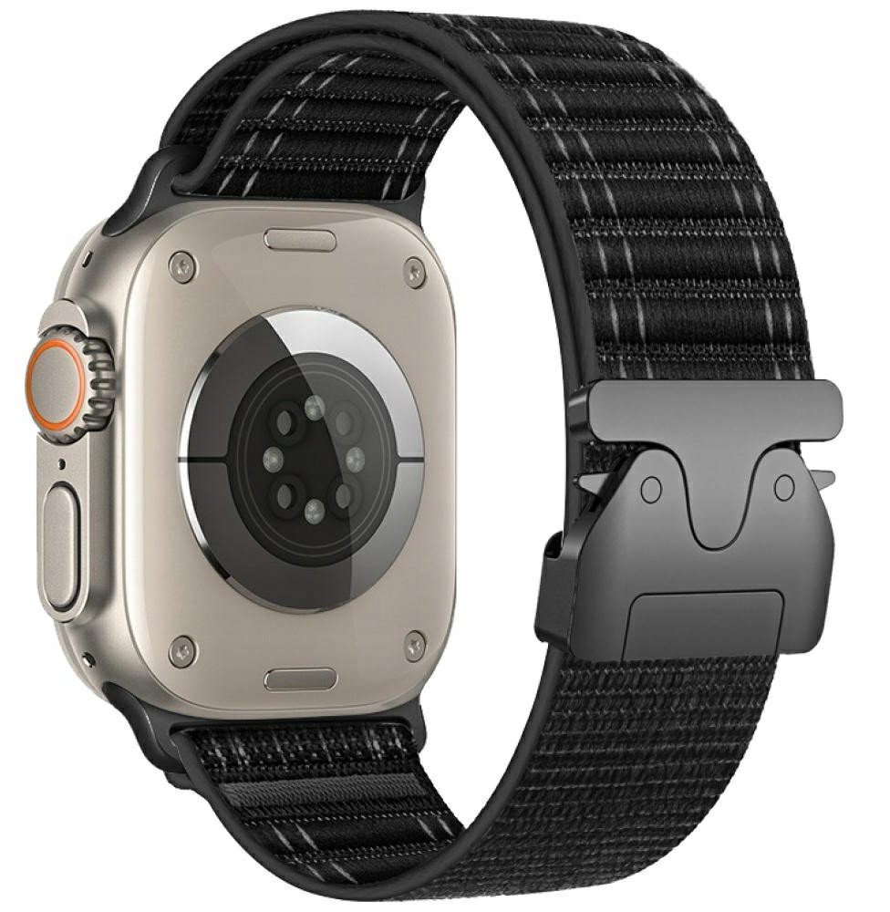 Pasek Beline Woven Nylon Diagonal Style  Parachute do Apple Watch 42/44/45/49mm czarny