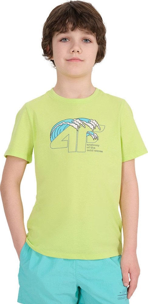 Koszulka dla chłopca 4F M1917 soczysta zieleń 4FJWSS25TTSHM1917 45S 158cm 1