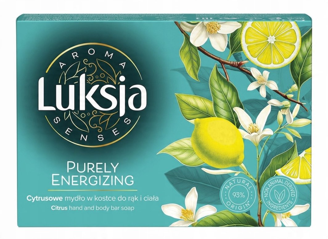 LUKSJA Aroma Senses Purely Energizing Cytrusowe mydło w kostce do rąk i ciała 90 g 1