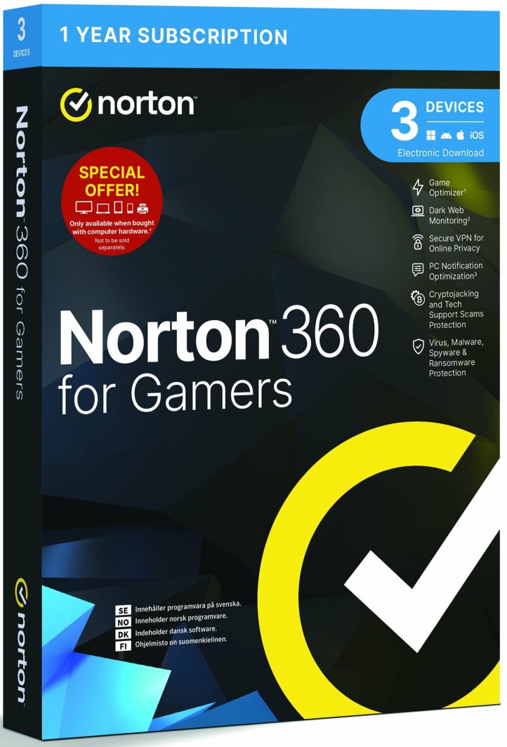 NORTON 360 FOR GAMERS 50GB PL 1U 3D 12MO RET-ALL SP ZOO BUNDLE ENR M6S 1