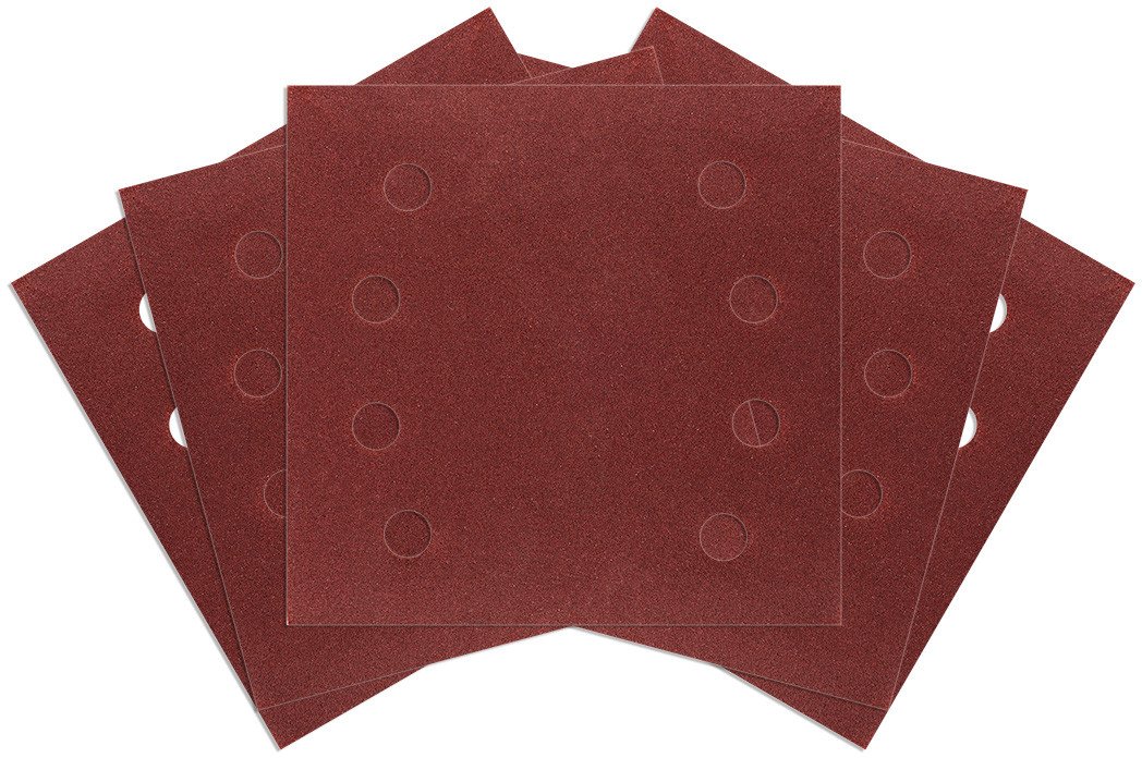 Papiery ścierne na rzep, kwadrat 113 x 113 mm, P120, 5 szt., z 8 otworami do 04-623 1