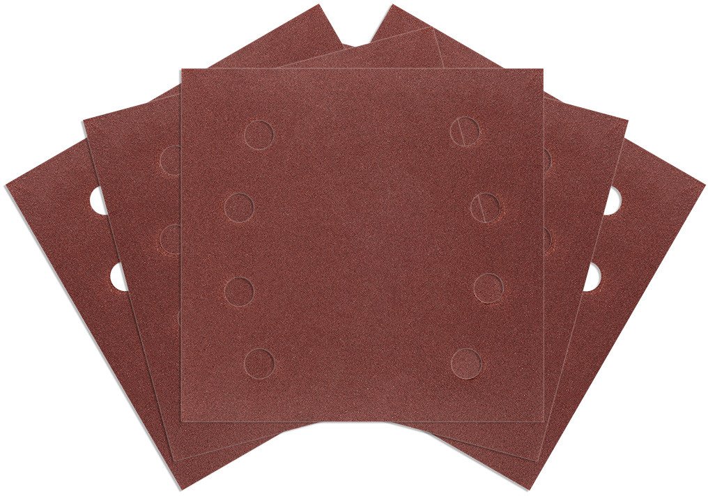 Papiery ścierne na rzep, kwadrat 113 x 113 mm, P240, 5 szt., z 8 otworami do 04-623 1