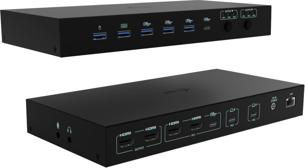 Stacja/replikator I-TEC USB-C KVM Dock PRO dla trzech hostów (C31KVMDOCKPDPRO) 1