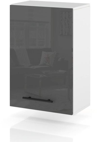 szafka kuchenna wisząca modułowa z uchwytami 45cm spremium szary połysk