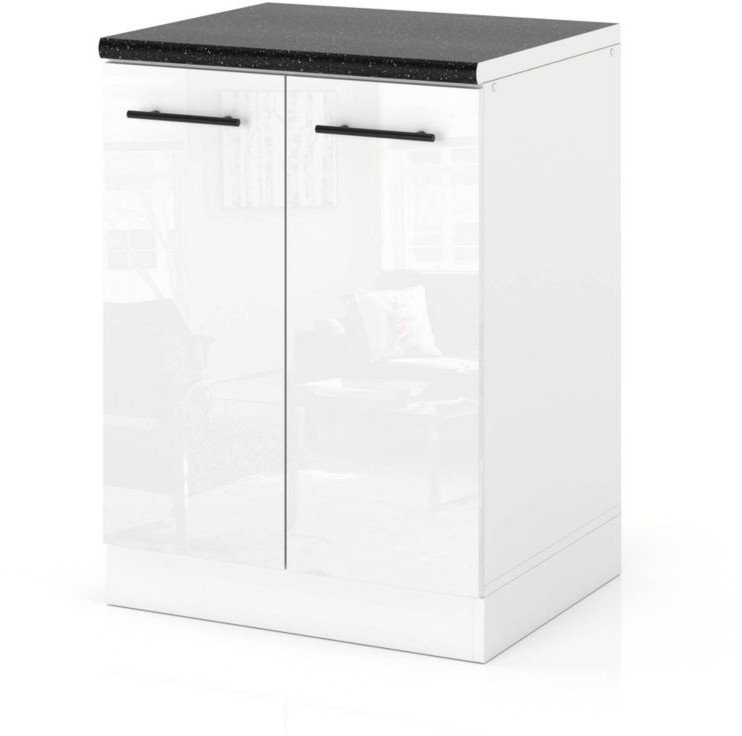 Szafka Kuchenna Stojąca Z Blatem Modułowa 60cm Spremium Biały Połysk 1