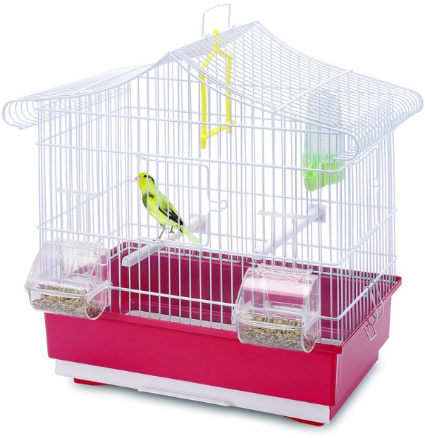 Ava, klatka, dla ptak�w, bia�a/r�owa, 42x26x42 cm 1