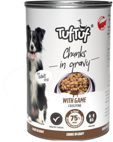 Tuf Tuf Puszka kawałki mięsne z dziczyzną dla psa 1250g 1