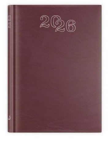Kalendarz 2026 A5 dzienny standard bordowy 1