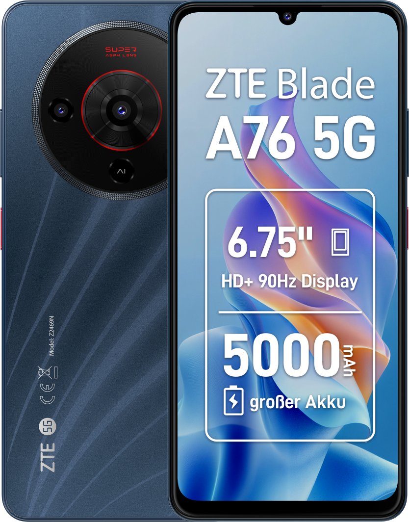 ZTE Blade A76 5G 17,1 cm (6.75") Dual SIM USB Type-C 6 GB 128 GB 5000 mAh Czarny 1